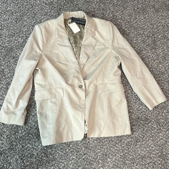 NWT! Banana Republic Tan Siena Relaxed Italian Wool Blazer- Size 20💎 - Picture 4 of 9